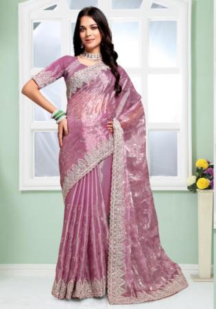 Picture of Graceful Organza Rosy Brown Saree