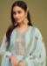 Picture of Georgette Light Steel Blue Straight Cut Salwar Kameez