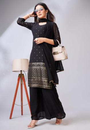 Picture of Nice Georgette Black Readymade Salwar Kameez