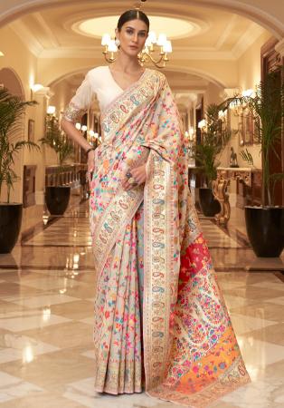 Picture of Bewitching Silk Beige Saree