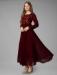 Picture of Fine Georgette Maroon Readymade Gown