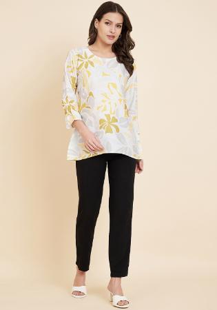 Picture of Excellent Crepe Off White Kurtis & Tunic