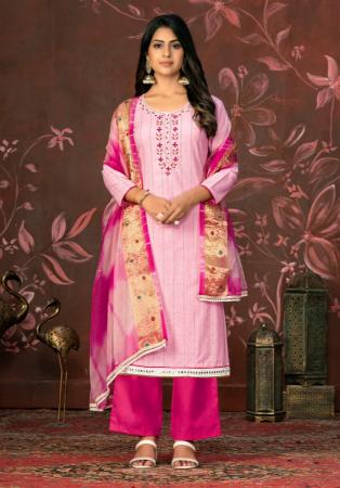 Picture of Amazing Cotton Pink Straight Cut Salwar Kameez