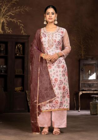 Picture of Exquisite Cotton Beige Straight Cut Salwar Kameez