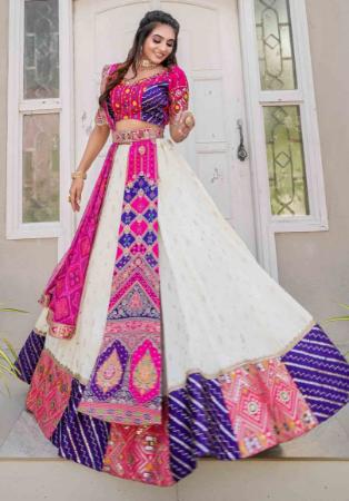 Picture of Chiffon & Satin White Readymade Lehenga Choli