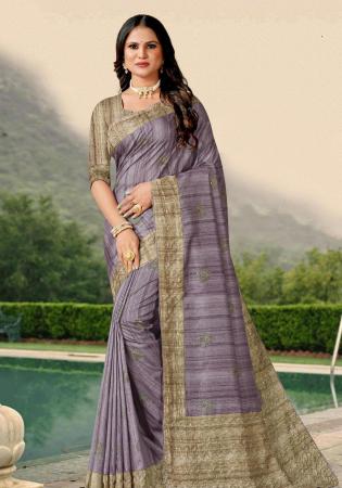 Picture of Lovely Silk Grey Saree