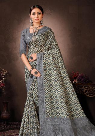 Picture of Exquisite Silk Dim Gray Saree