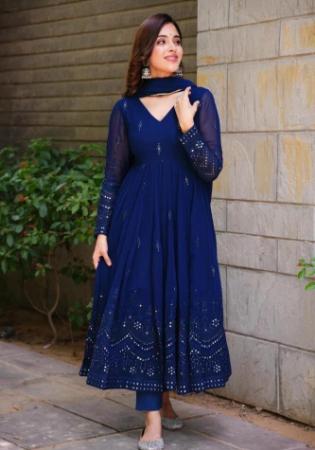 Picture of Georgette Midnight Blue Readymade Salwar Kameez