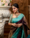 Picture of Wonderful Silk Dark Olive Green Saree