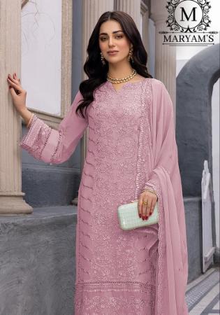 Picture of Georgette Rosy Brown Straight Cut Salwar Kameez