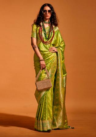 Picture of Enticing Silk Yellow Green Saree
