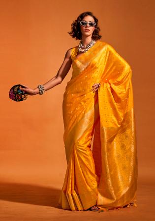 Picture of Comely Silk Dark Orange Saree