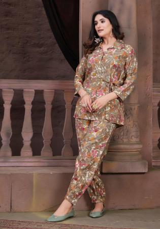 Picture of Alluring Chiffon Rosy Brown Kurtis & Tunic