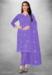 Picture of Organza Medium Purple Straight Cut Salwar Kameez