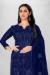 Picture of Organza Midnight Blue Straight Cut Salwar Kameez