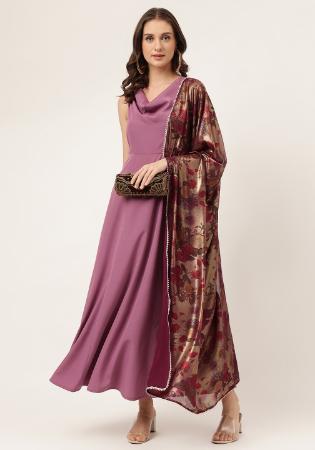 Picture of Delightful Crepe Rosy Brown Kurtis & Tunic