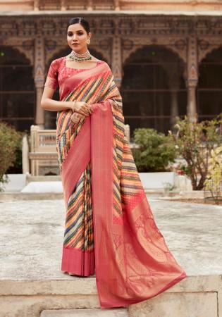 Picture of Radiant Crepe & Silk Indian Red Saree