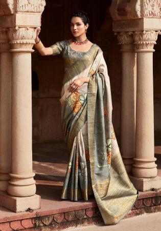 Picture of Pretty Silk Silver Saree