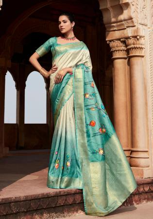 Picture of Pretty Silk Dark Sea Green Saree