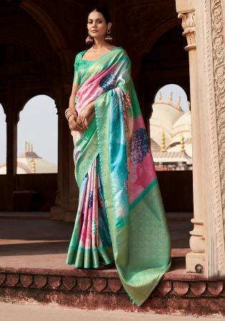 Picture of Pleasing Silk Dark Cyan Saree