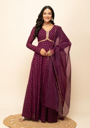 Picture of Beautiful Georgette Saddle Brown Kurtis & Tunic