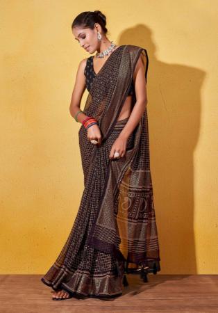 Picture of Exquisite Georgette Brown Saree