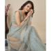 Picture of Stunning Silk Dark Sea Green Saree