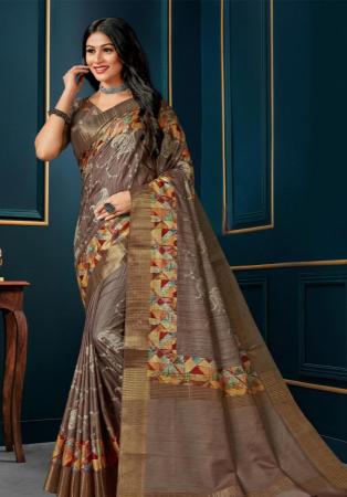 Picture of Ideal Silk Dim Gray Saree