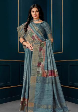 Picture of Wonderful Silk Slate Grey Saree