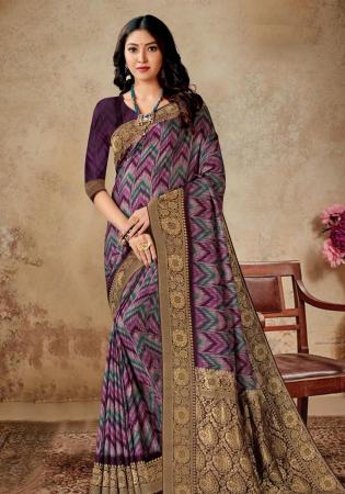 Picture of Sightly Silk Dark Slate Grey Saree