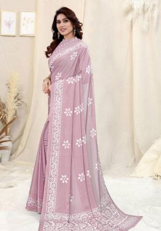 Picture of Elegant Chiffon Rosy Brown Saree