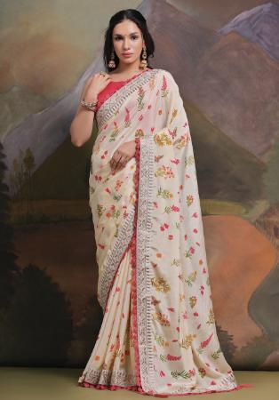 Picture of Comely Chiffon Tan Saree