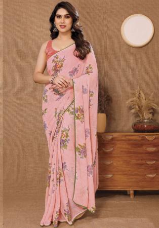Picture of Bewitching Georgette Burly Wood Saree