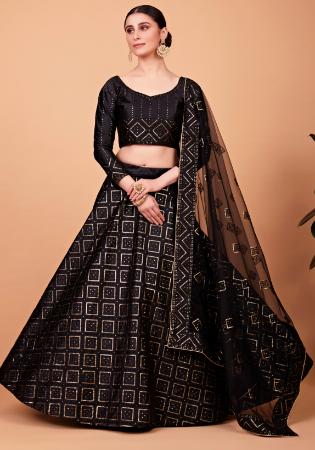 Picture of Wonderful Silk Black Lehenga Choli