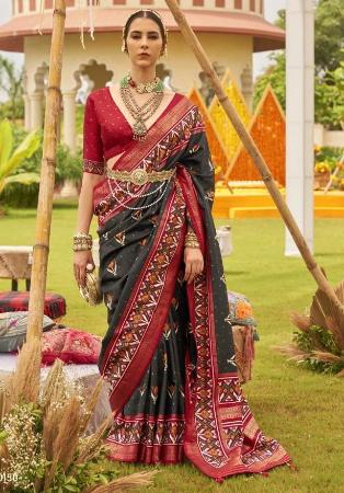 Picture of Delightful Silk Dim Gray Saree