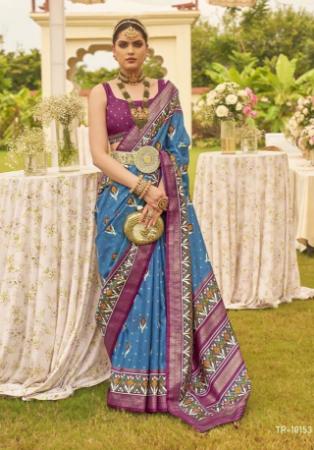 Picture of Stunning Silk Steel Blue Saree