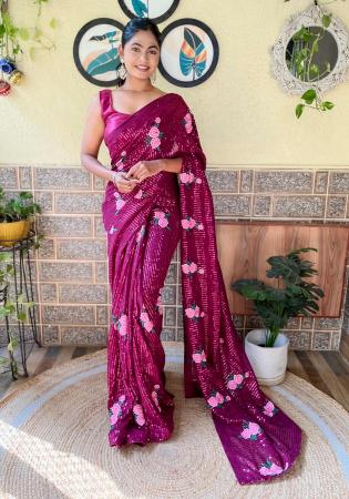 Picture of Bewitching Georgette Indian Red Saree