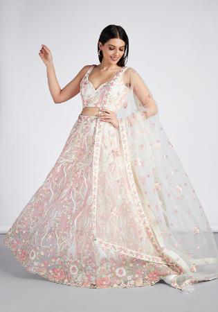 Picture of Nice Net Off White Lehenga Choli