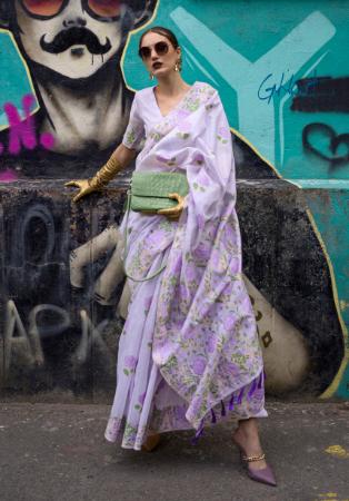 Picture of Resplendent Silk Light Steel Blue Saree