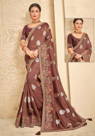 Picture of Well Formed Silk Rosy Brown Saree