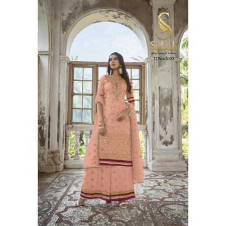 Picture of Georgette Dark Sea Green Straight Cut Salwar Kameez