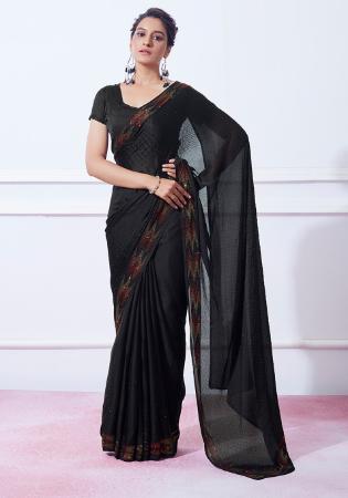 Picture of Resplendent Silk Black Saree