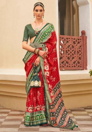 Picture of Graceful Silk Dark Red Saree