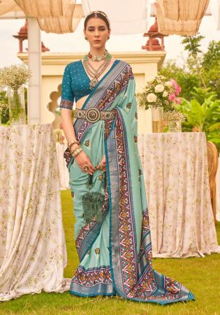 Picture of Amazing Silk Dark Sea Green Saree