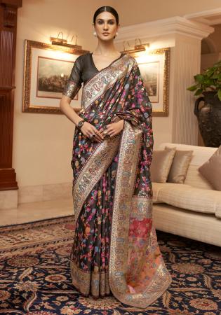 Picture of Graceful Georgette Dark Olive Green Saree