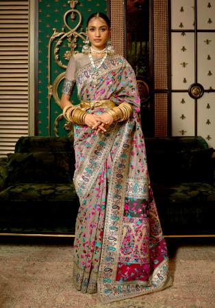 Picture of Statuesque Georgette Rosy Brown Saree