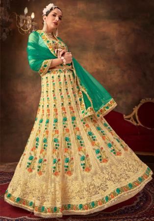 Picture of Georgette & Organza Burly Wood Lehenga Choli