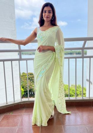 Picture of Gorgeous Georgette Dark Sea Green Saree