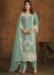 Picture of Organza Cadet Blue Straight Cut Salwar Kameez