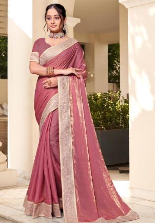 Picture of Excellent Silk Indian Red Saree